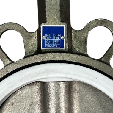 PN6 DN150 Zawór Motylkowy, korpus i tarcza AISI 304, PTFE, pneumatyczna dwustronnego działania Ex, ustawnik pozycyjny 4-20MA — BTS Engineering