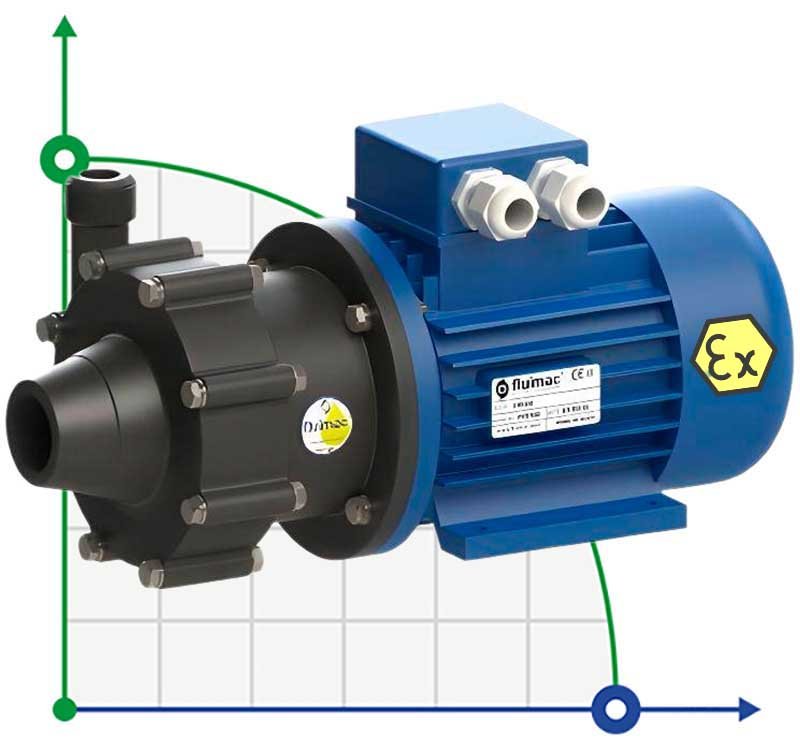 Odporna na kwasy i wodę pompa ze sprzęgłem magnetycznym FLUIMAC COMPASS CM 6 PVDF, 0,25 kW, 380 V, Ex фото 1 — BTS Engineering