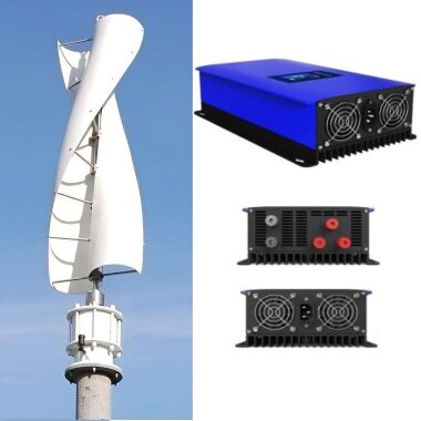 Комплект ветрогенератора спирального типа RX-SV5000 5 кВт 220 В, сетевой инвертор-контроллер 5 кВт 220 В — BTS Engineering
