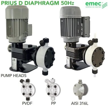 Мембранный дозирующий насос EMEC серии PRIUS D 50 Hz Mono (монофазный) 12-530 л/ч, 10-5 бар &mdash; BTS Engineering