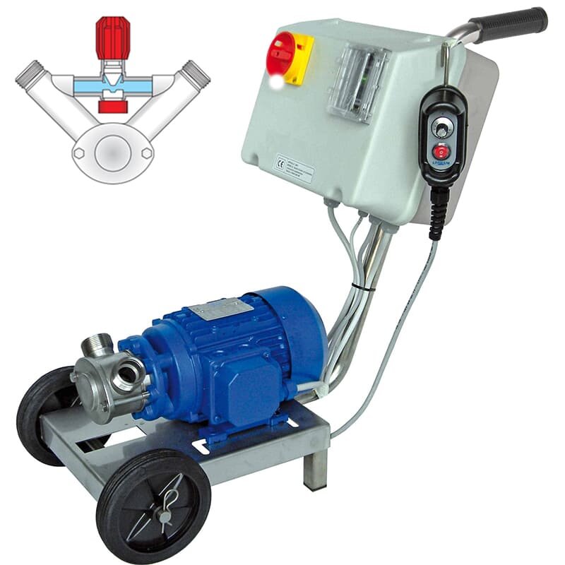 Импеллерный насос LIVERANI INV MIDEX 1"1/4+BY-PASS NR MF 0,75кВт, 180-1400об/мин, 220В с частотником, пультом дистанционного управл.(15 м), на тележке фото 1 — BTS Engineering