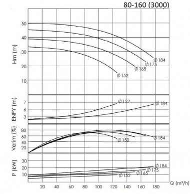 BTKF 80-160, 22 kW  Pompa jednostopniowa wspornikowa (3000) — BTS Engineering