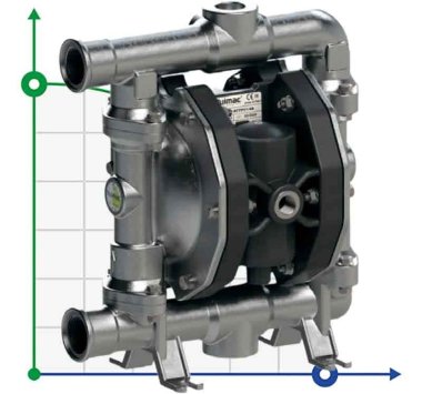 Мембранный насос азотной кислоты PHOENIX P120 AISI316 HYTREL+PTFE, 120 л/мин — BTS Engineering