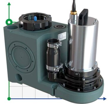 Urządzenie do podnoszenia ścieków z rozdrabniaczem i panelem sterowania AIZL-SC750W, 15,5/13,5, 0,75 kW, 220 V, 2800 obr./min — BTS Engineering