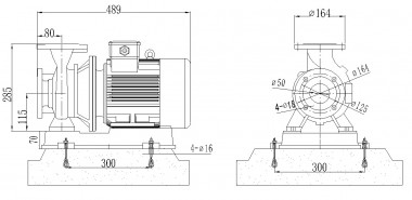 BGWHB 50-125(I)A (22,3/16), 2,2kW, 2880, Ex - насос нержавеющий горизонтальный — BTS Engineering