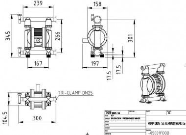 Bomba neumática de diafragma RUBY FDA 015S-W-EST-T — BTS Engineering