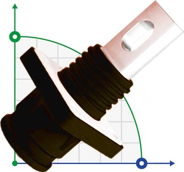 JC-CN06-S-03-T, conector hembra de CC de 120 A y 1000 V para orificio pasante de batería, negro — BTS Engineering