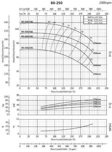 Pompe pour alimentation en eau BS 80-250/450 (144/78,5), 45 kW, 2900 sans moteur — BTS Engineering