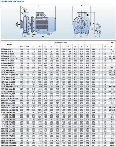 Насос для технологических жидкостей BST4 150-315/45, 1500 — BTS Engineering