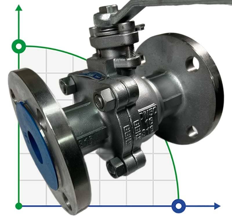 PN16 DN50 Stainless steel ball valve AISI 316, seat PTFE фото 1 — BTS Engineering