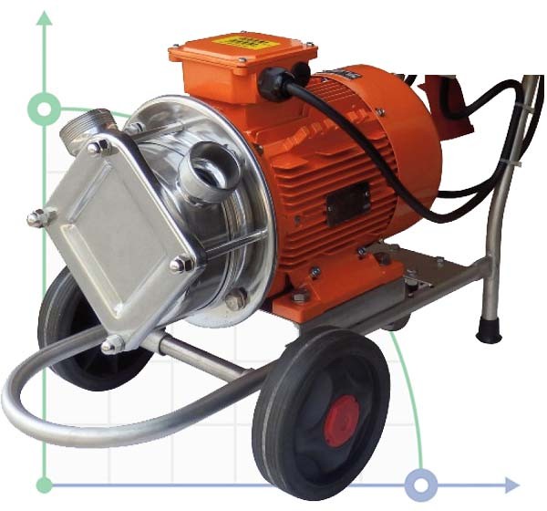 Pompe à turbine AlphaDynamic AD50/01/TR/DRP 4,5kW sur chariot, avec protection contre la marche à sec фото 1 — BTS Engineering