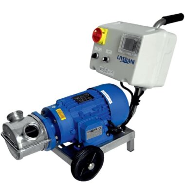 Импеллерный насос для жидкого мыла, лосьона LIVERANI INV BS MAJOR 60 NR TF 1,85 кВт, 175-900 об/мин, 380В моноблочный с частотником 4 кВт, на тележке — BTS Engineering