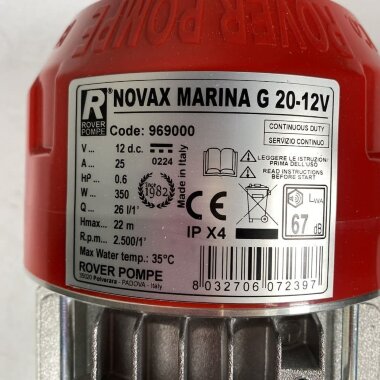 NOVAX MARINA G 20 12V шестеренчатий насос для в'язких рідин — BTS Engineering