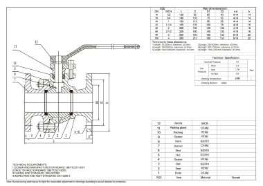 PN16 DN25 Zawór kulowy ze stali nierdzewnej AISI 316, gniazdo PTFE — BTS Engineering