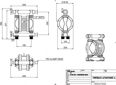 RUBY FDA 025S-W-TST-T насос пневматический мембранный — BTS Engineering