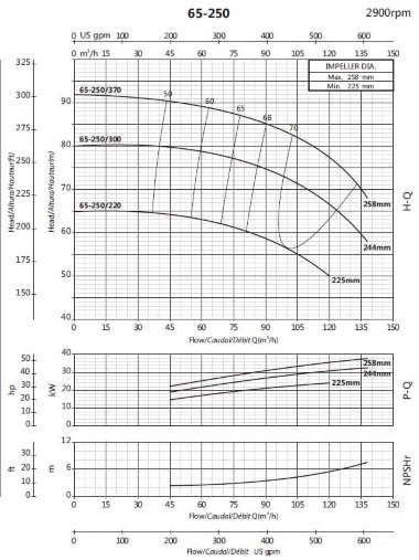 Консольный насос для циркуляции BSM 65-250/300 (90/74,5), 30kW, 2900 — BTS Engineering