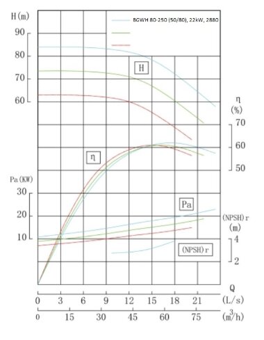 BGWH 80-250 (50/80), 22kW, 2880 - насос нержавеющий горизонтальный — BTS Engineering