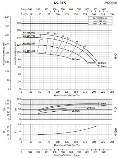 Насос для повышения давления BSM 65-315/450 (90/94,5), 45kW, 2900 — BTS Engineering