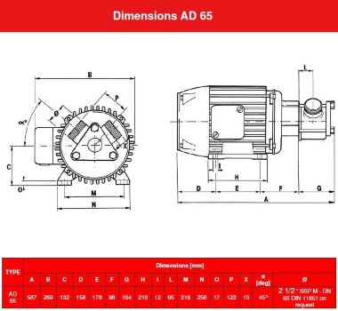 Pompa olejowa wirnikowa AlphaDynamic AD65/04/TR 4KW na wózku z przetwornicą częstotliwości — BTS Engineering