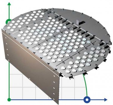 Plato de válvulas EDV® (ADV®) 1400 mm para procesos de destilación, rectificación, craqueo — BTS Engineering