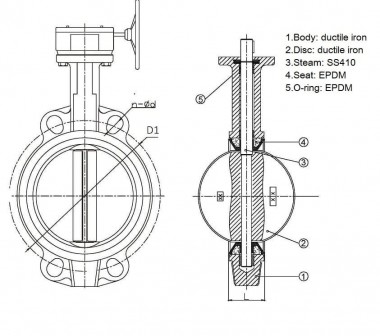 PN16 DN200 Засувка Батерфляй, чавунний корпус і диск, Seat EPDM — BTS Engineering
