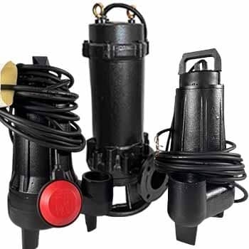 Submersible sewage, faecal, drainage pumps